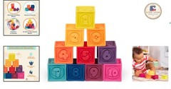 One Two Squeeze Baby Blocks – 10 Non-Toxic Stacking Toys for Ages 6 +