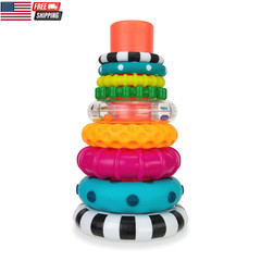 Stacks of Circles Stacking Ring STEM Learning Toy, Age 6+ Months, Multi, 9 Piece