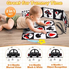 High Contrast Baby Toys for Newborn Infant 0-6 Months Montessori Tummy Time B…