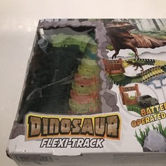 Dinosaur Flexi-Track Jurassic Toy Flexible Tracks Set Flex Park Racing No Cars