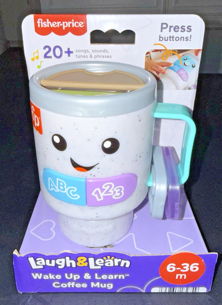 Fisher Price Laugh & Learn Wake Up & Learn Coffee Mug 6-36 Months NIB