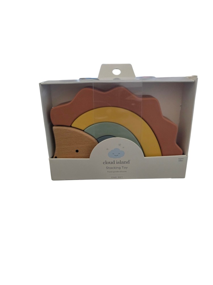 Silicone Hedgehog Stacker Toy Cloud Island Baby Toddler Montessori Stacking Toy