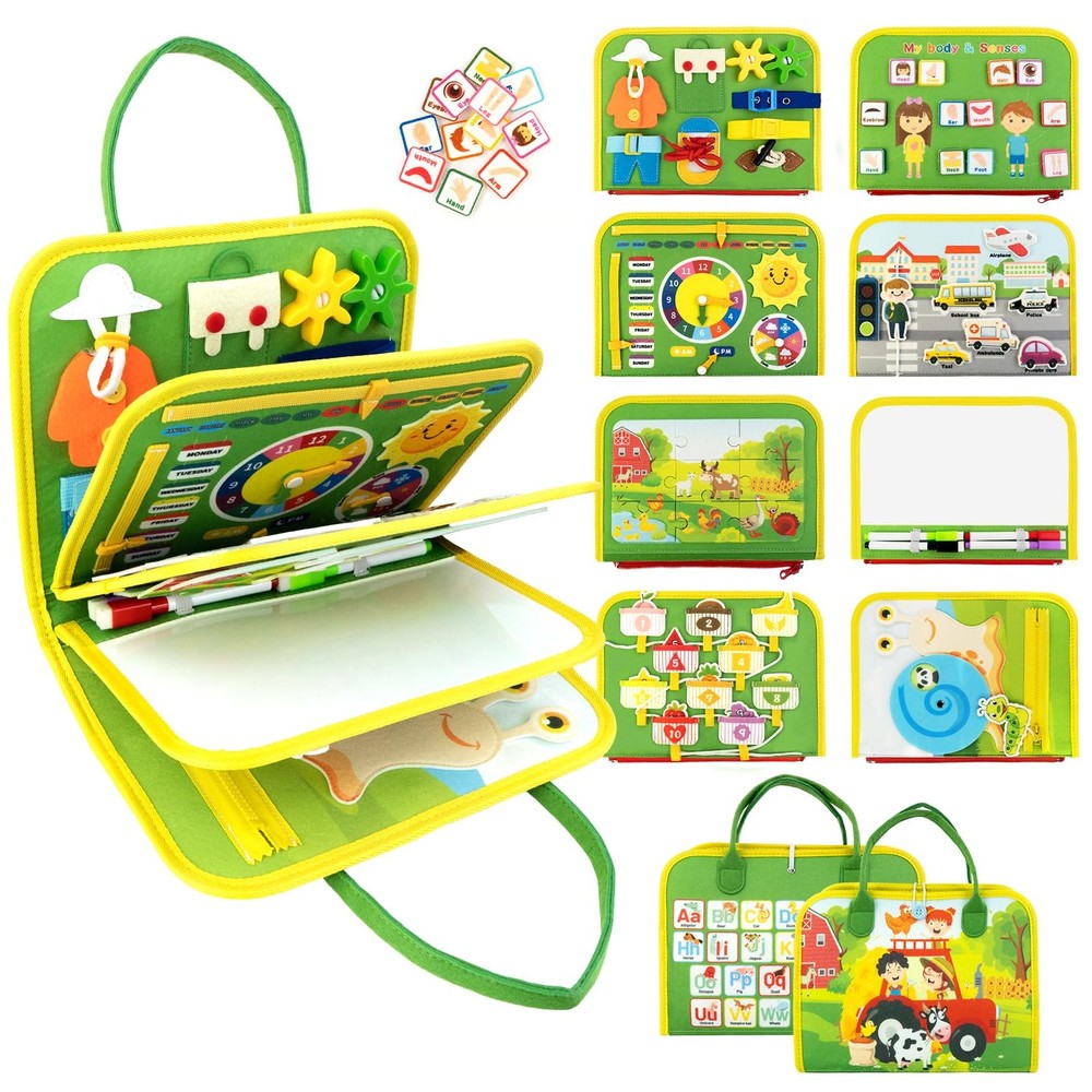 Toddler Busy Board, Farm Busy Book Montessori Toys for Toddlers, Sensory Boar…