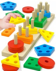 Montessori Toys Wooden Learning Shape Sorter 1-4Year Toddler Kid Preschool NEW