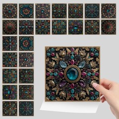 24pcs Removable Art Wall Tile Decal Peel and Stick Backsplash Tiles Stickers …