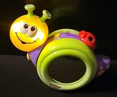 Fisher Price 1-2-3 Crawl Along Snail Rockin Light up Musical Fun 2009 Vintage