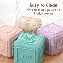Baby Blocks Stacking for Babies Silicone Soft Building Blocks Teethers Montes…