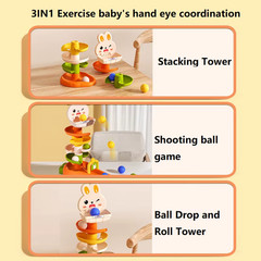 Montessori Ball Drop Toy Baby Stacking Tower Educational Toddler Learning Toy