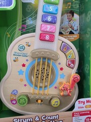 LeapFrog Strum & Count Wooden Guitar Toy Educational Interactive Kids 18+ Months