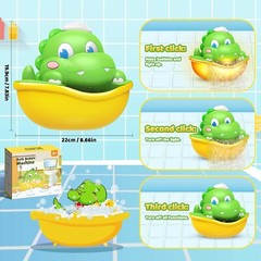 Juguetes de baño para bebés con luces, máquina de burbujas automática