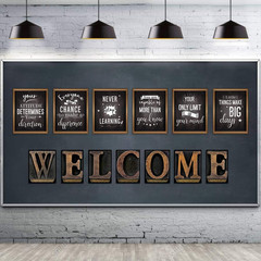 13 Pieces Industrial Chic Bulletin Board Posters, Inspirational Quote Positive A