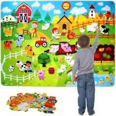 Felt Board for Toddlers 3-5, 39PCS Farm Animals Story Set, Kids Montessori Busy
