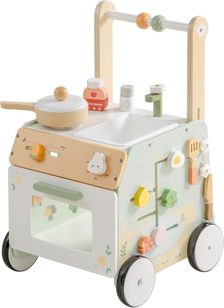 ROBOTIME Wooden Baby Walker Push Toy Spring Garden Activity Center 10M+ New
