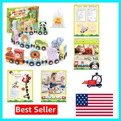 Safe and Engaging 11-Pc Magnetic Train Montessori Set for Toddlers Ages 1-4!