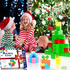 40Pcs Magnetic Building Blocks Toy for Kids, 1″ Magnetic Cubes STEM Learning Kit