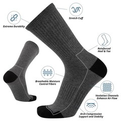 COOVAN Mens Cotton Crew Socks 5 Pack Athletic Thin Socks Casual Breathable Li…