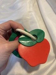 Lot Of 2 VTG 1990s The First Years Fruits Rattle Links Teething Toy Teether
