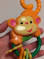 Rainforest Monkey Rings Activity Rattle Hanging Toy Fisher Price Orange Green