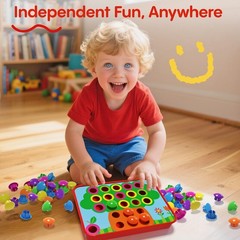 AMOSTING Button Art Toy – Educational 22 cm x 30 x 4.5 cm, multicolored