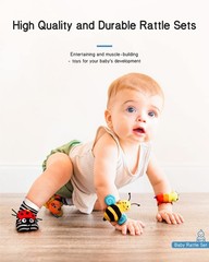 NEW Infinno Newborn Baby Wrist Rattle Socks & Foot Finder Set Perfect Baby Toys