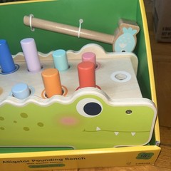 Gigglescape Alligator Pounding Bench With Wooden Hammer Push & Pull Toy For Kids