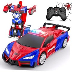 Remote Control Car with One Button Transformation, RC Cars Transforming Red