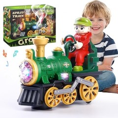 Electric Train Toy for Toddler 1-3,Steam Locomotive Bump and Go Truck People