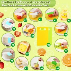 Complete Toddler Kitchen Toys Set: 20 Pcs with Safe Knives & Cleaning Tools