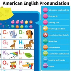 Talking Alphabet Wall Chart Kids Educational Toy ABC 123 Music Learning