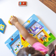 Multicolor Wooden Sound Peg Puzzle 8 Pieces Interactive Learning Toy