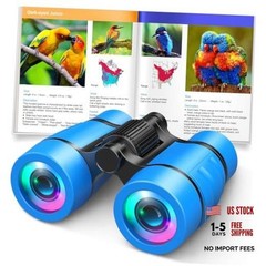 Toys for 3-7 Year Old Boys: Binoculars for Kids with Bird Watching Manual Blue