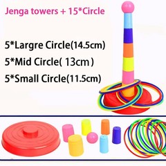 Children Throw Circle Game Ferrule Stacked Toys Fun Indoor Outdoor Parent-Child