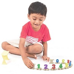 Montessori Educational Wood Toy Train with Numbers for Children, Toddlers, gifts