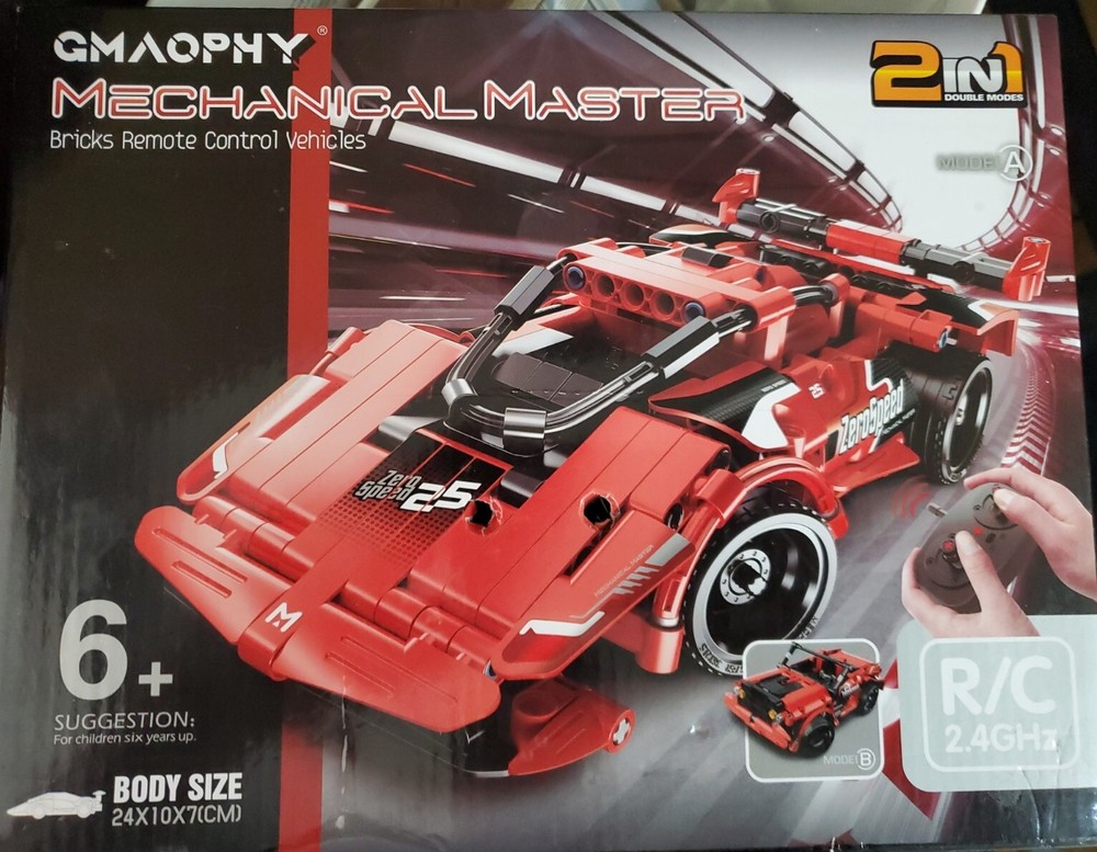 GMAOPHY 2 In 1 Remote Control Racing Car Building Blocks 351 Pcs Building Kit C4