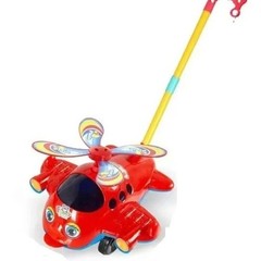 Cartoon Airplane Push Toy Toddler Educational Walking Hand-Push Aircraft Toy USA