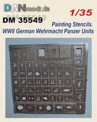 Dan Models 1/35 WWII German Tank Unit Marking Etching Stencil Plastic Model Tool