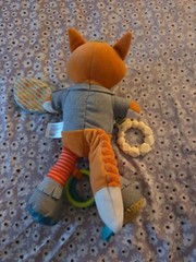 Infantino Playtime 10″ Plush Fox Sensory Activity Toy Rattle Crinkle Teether