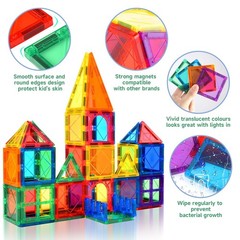 NVHH Magnetic Tiles for Kids Ages 3-5 4-8 Magnetic Blocks Creative Toys