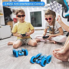 Remote Control Car for Kids, 360° Rotating RC Stunt Standard (Headlights) Blue