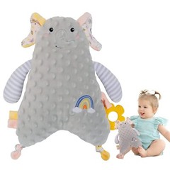 Baby Stuffed Animal Security Blanket with Teething Toy Baby Lovey Unisex Snuggle