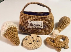 Handmade Crochet brown Color Sorting Playset, Learning Toy, Montessori