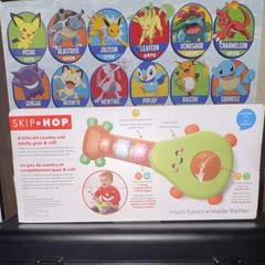 Skip Hop Farmstand Rock-a-mole Guitar Musical Toy, Fruits & Vegetables, 6+ Mont…
