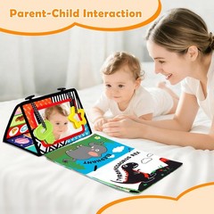 Baby Tummy Time Toys High Contrast Black White Crinkle Cloth Mirror Infant