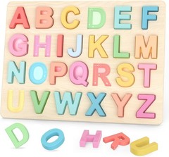 Educational Wooden Alphabet Puzzle for Kids Hand Eye Coordination