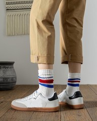 DarkCom Striped Crew Socks, Casual Comfort for Women and Men, 5 Pairs | Seaml…
