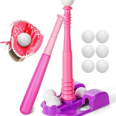 T Ball Set for Kids 3-5 5-8, Toddler Baseball Set for Girls, T Ball Stand Set…
