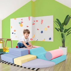 6 in 1 Soft Climb Crawl Playset, Toddler Kid Foam Climber Crawling Climbing Play