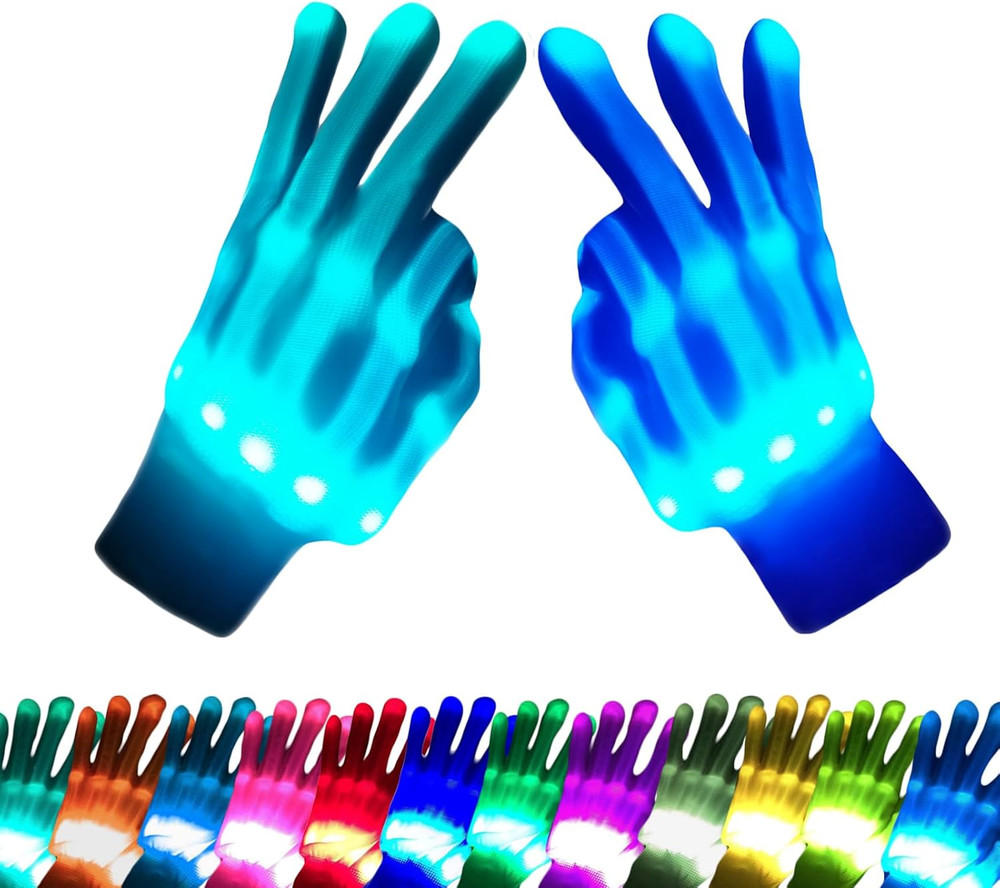 Kids Toys 12 Colors LED Gloves Cool Toys Gifts for Age 5-7 8-12 Years Old Boys G