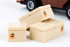 Daron UPS Package Car Construction Toy Over 100 Building Blocks for Kids