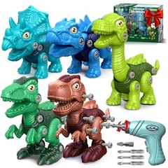 Assemble Dinosaur Toys for Kids: 5 Pack Dinosaur Construction Building Set